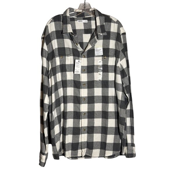 Sonoma Other - Sonoma Mens Supersoft Flannel Shirt XXL Standard Fit Black/White Plaid